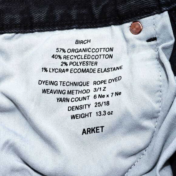 ARKET Jeans Mens Birch Slim Stretch Black Slim Fit 31/32 57% Organic‎ Cotton - Picture 4 of 7